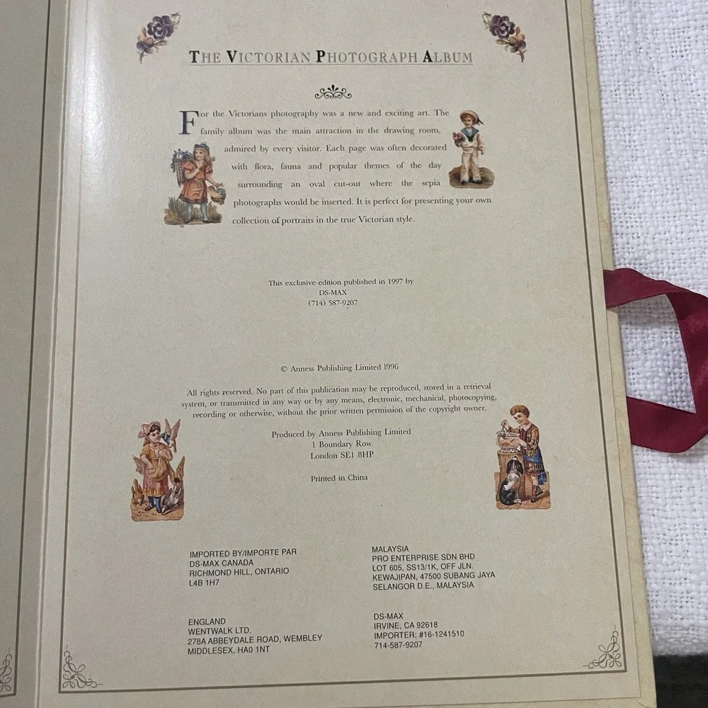 THE VICTORIAN PHOTOGRAPH ALBUM RIBBON CLOSURE GREAT MOTHER'S DAY‎ Valentines